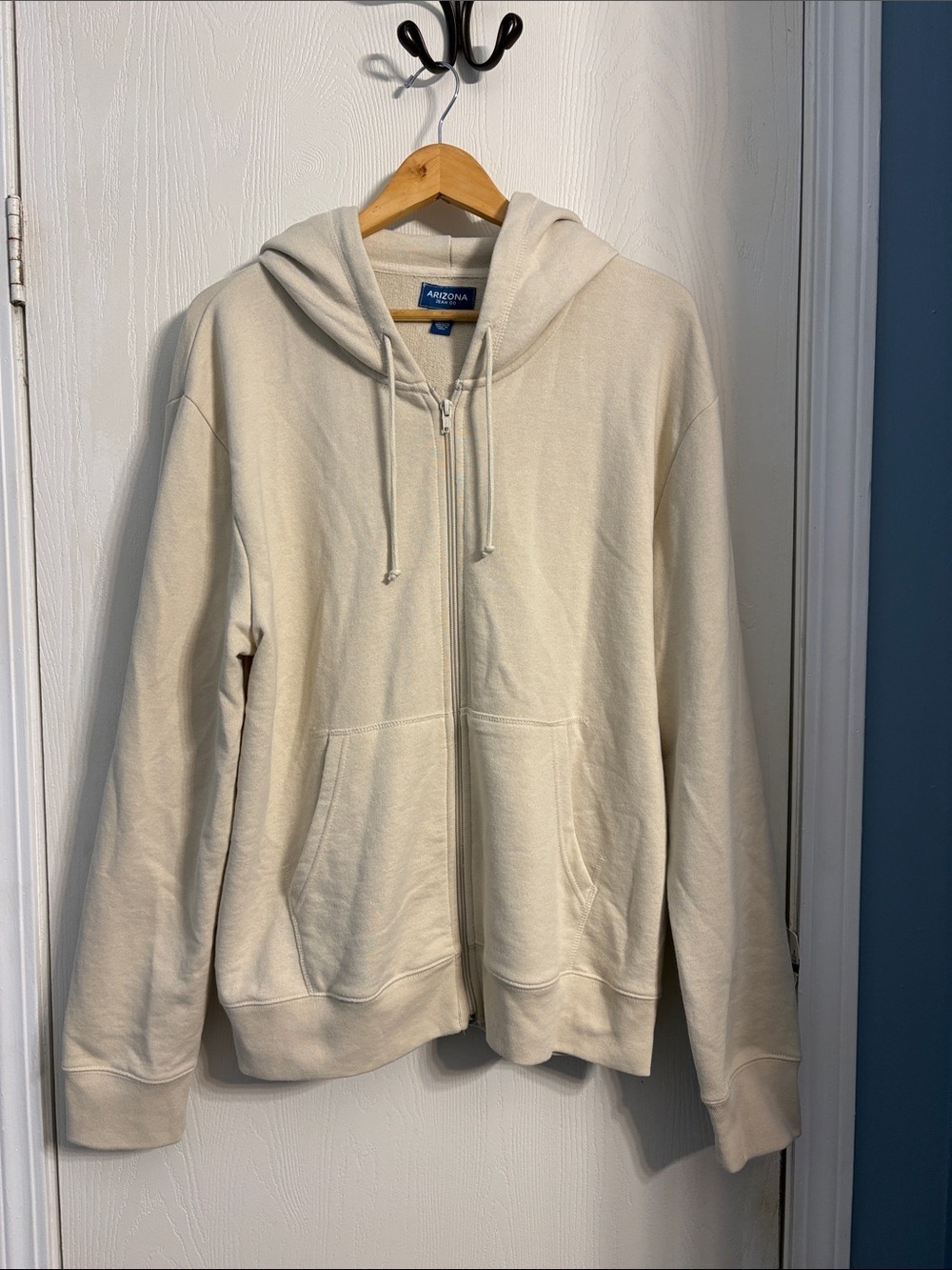 Arizona Jean Company Men's Cream Zip-Up Hoodie Sweater